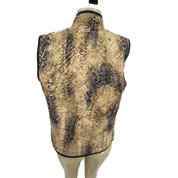 Lauren Ralph Lauren Large Women Reversible Quilted Vest Snake Print & Black X12 - Picture 4 of 10